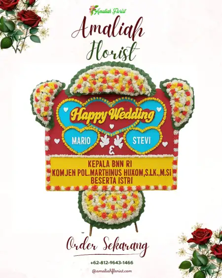 Papan Bunga Pernikahan Selesai